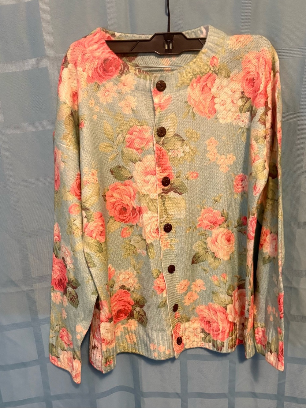 Floral Button-Front Women’s Cardigan - Cottagecore Feminine- Medium